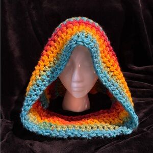 Rainbow Crochet Hood